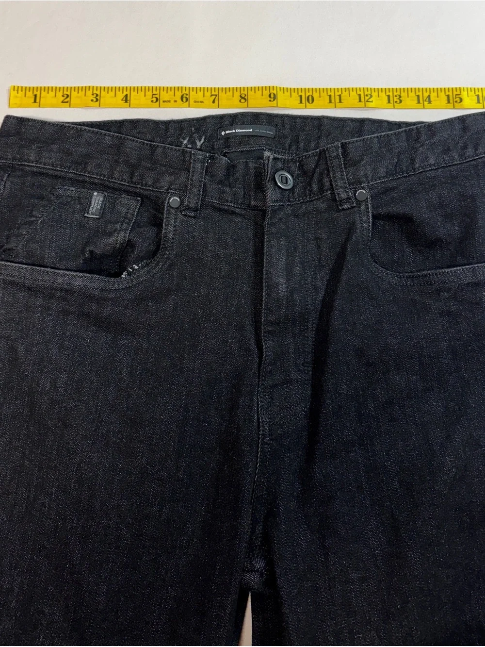 Black Diamond Mens Crag Denim Pants Black Size 33 X 34